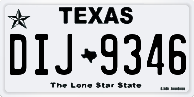 TX license plate DIJ9346