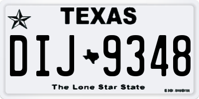 TX license plate DIJ9348