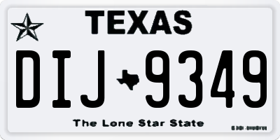 TX license plate DIJ9349