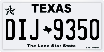TX license plate DIJ9350