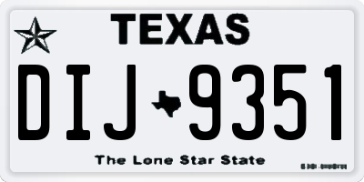 TX license plate DIJ9351