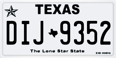 TX license plate DIJ9352