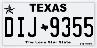 TX license plate DIJ9355