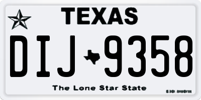 TX license plate DIJ9358