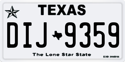 TX license plate DIJ9359