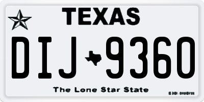 TX license plate DIJ9360