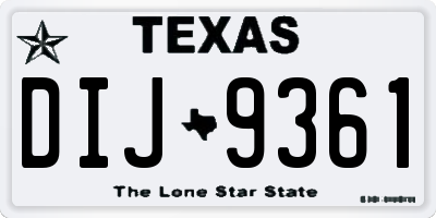 TX license plate DIJ9361