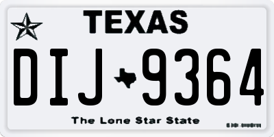 TX license plate DIJ9364