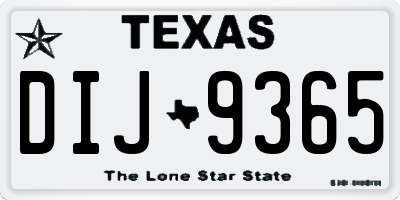 TX license plate DIJ9365