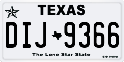 TX license plate DIJ9366