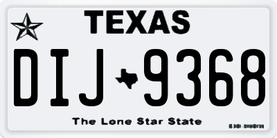 TX license plate DIJ9368
