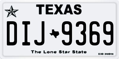 TX license plate DIJ9369