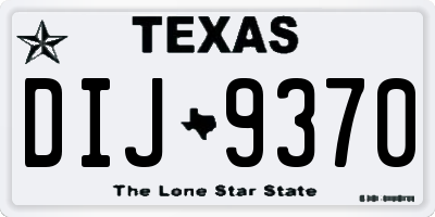 TX license plate DIJ9370