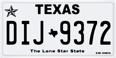 TX license plate DIJ9372