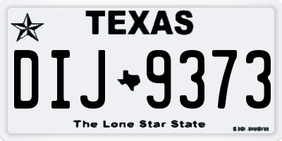 TX license plate DIJ9373