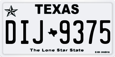 TX license plate DIJ9375