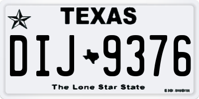 TX license plate DIJ9376