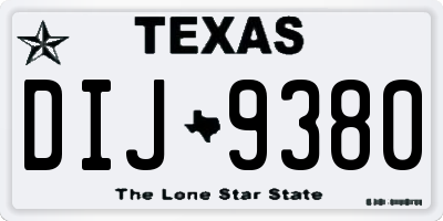 TX license plate DIJ9380
