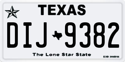 TX license plate DIJ9382