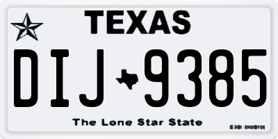 TX license plate DIJ9385