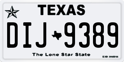 TX license plate DIJ9389