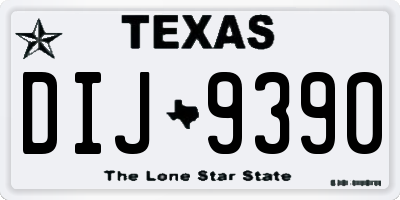TX license plate DIJ9390