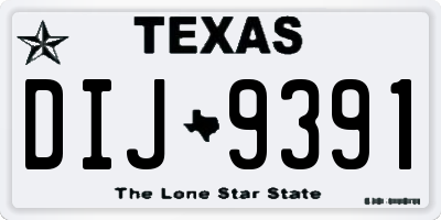 TX license plate DIJ9391