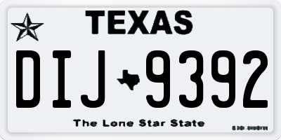 TX license plate DIJ9392