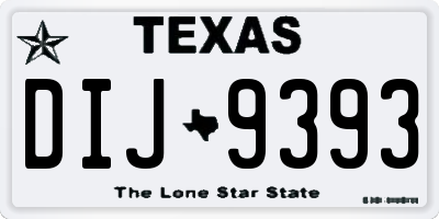 TX license plate DIJ9393