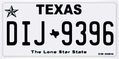 TX license plate DIJ9396