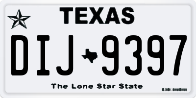 TX license plate DIJ9397