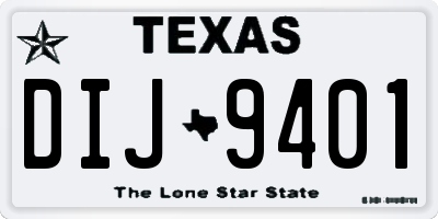 TX license plate DIJ9401