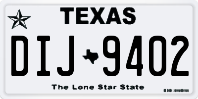 TX license plate DIJ9402