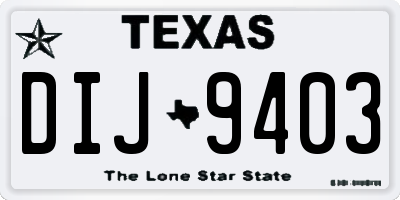 TX license plate DIJ9403