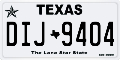 TX license plate DIJ9404