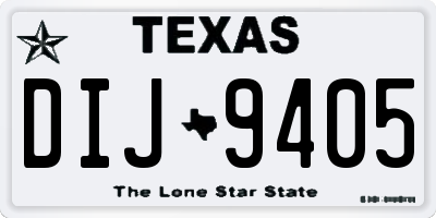 TX license plate DIJ9405
