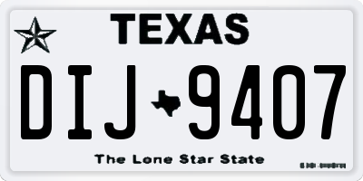 TX license plate DIJ9407