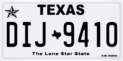 TX license plate DIJ9410