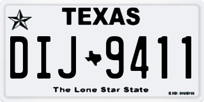 TX license plate DIJ9411