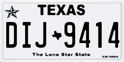 TX license plate DIJ9414