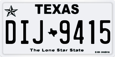 TX license plate DIJ9415
