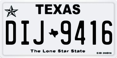TX license plate DIJ9416