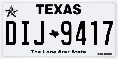 TX license plate DIJ9417