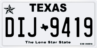 TX license plate DIJ9419