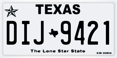 TX license plate DIJ9421