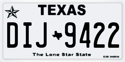 TX license plate DIJ9422