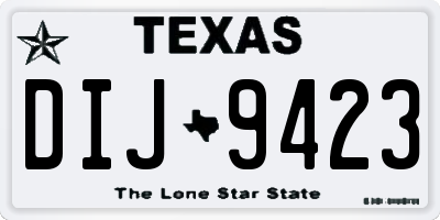 TX license plate DIJ9423