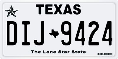 TX license plate DIJ9424