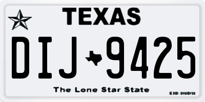 TX license plate DIJ9425