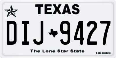 TX license plate DIJ9427